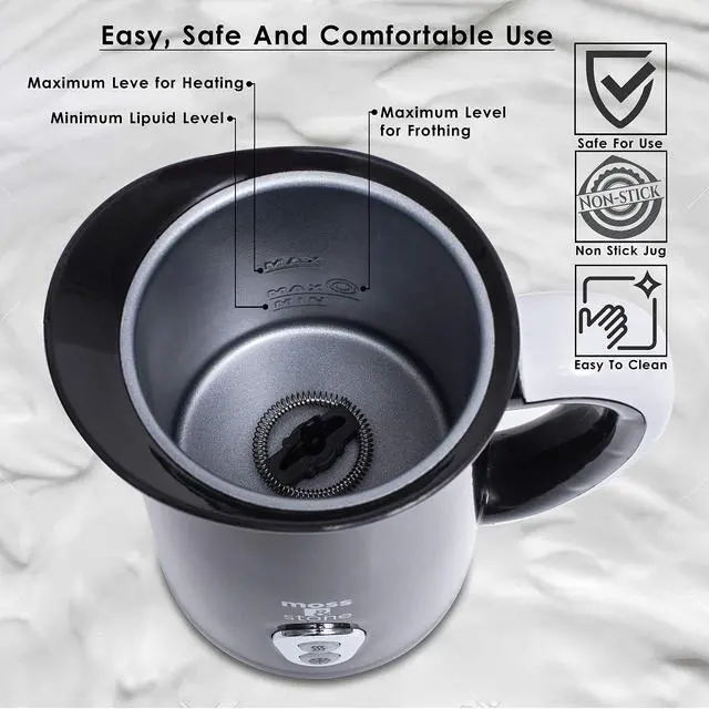 Alt view image 2 of 7 - Electric Milk Frother For Making Latte, Cappuccino, Hot Chocolate, Automatic Cold Hot Milk Frother & Warmer, Foam Maker, Auto Shut-Off, Detachable Base & Non-Stick Interior.