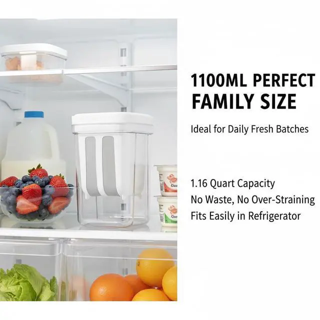 Alt view image 5 of 7 - Yogurt Strainer,1100ML Capacity Multi Yoghurt Maker Strainer,with 3pcs Fine Mesh Bag,1pc Yogurt Spoon,for Making Thick Greek-Yogurts,Soybean Milk,Berries,Soup,Fruit Juice,Coffee,Easy to Use