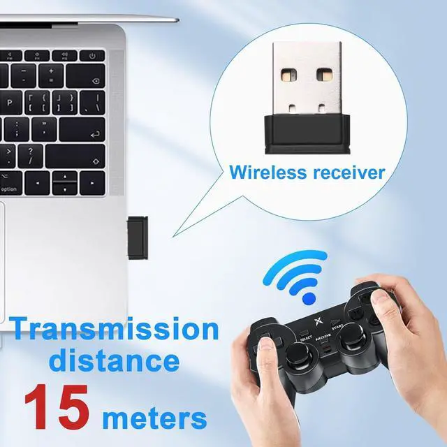Alt view image 2 of 7 - Wireless PC Gaming Controller, Dual-Vibration Steam Joystick Gamepad Computer Game Controller for PC Windows 7/8/10/11