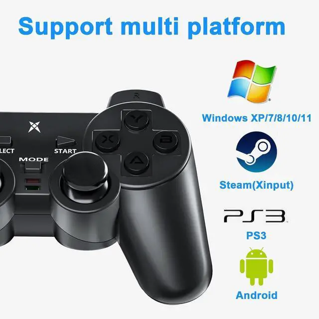 Alt view image 4 of 7 - Wireless PC Gaming Controller, Dual-Vibration Steam Joystick Gamepad Computer Game Controller for PC Windows 7/8/10/11