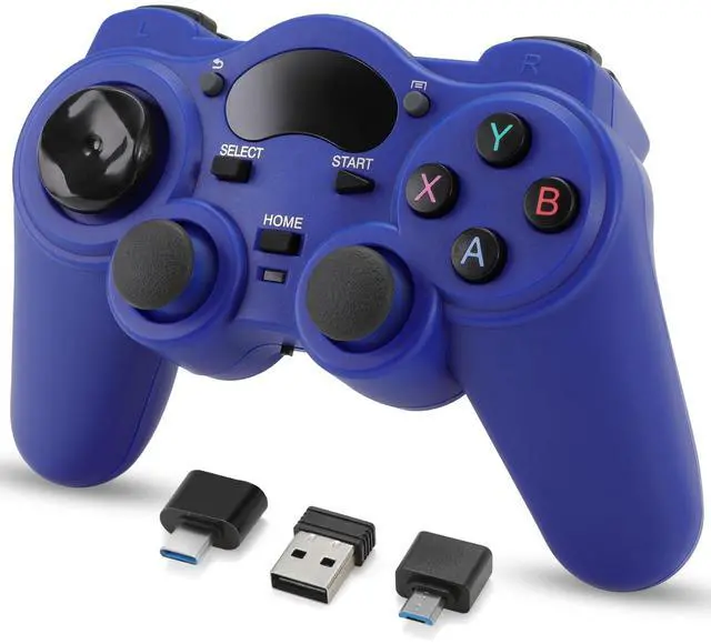 Main image of Wireless Gamepad for PC Laptop Android Steam Blue USB & Bluetooth Game Controller with Phone Mount Compatible with Windows 7/10 Steam Deck Switch via Adapter Android TV Box & OTG