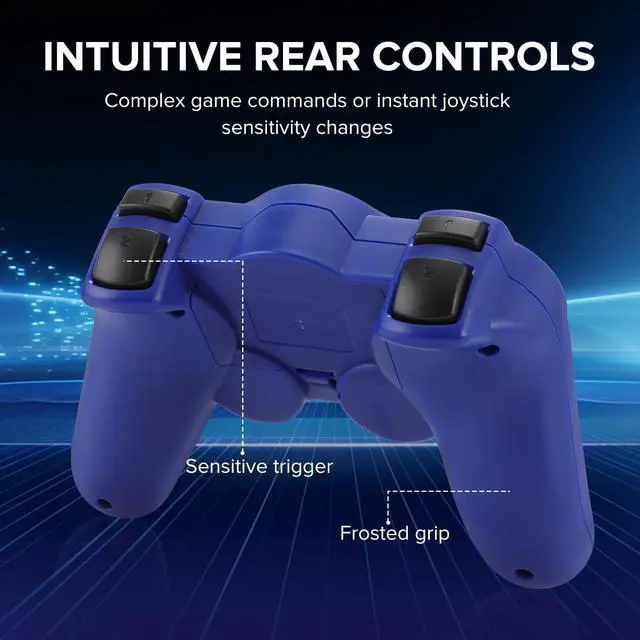 Alt view image 6 of 7 - Wireless Gamepad for PC Laptop Android Steam Blue USB & Bluetooth Game Controller with Phone Mount Compatible with Windows 7/10 Steam Deck Switch via Adapter Android TV Box & OTG