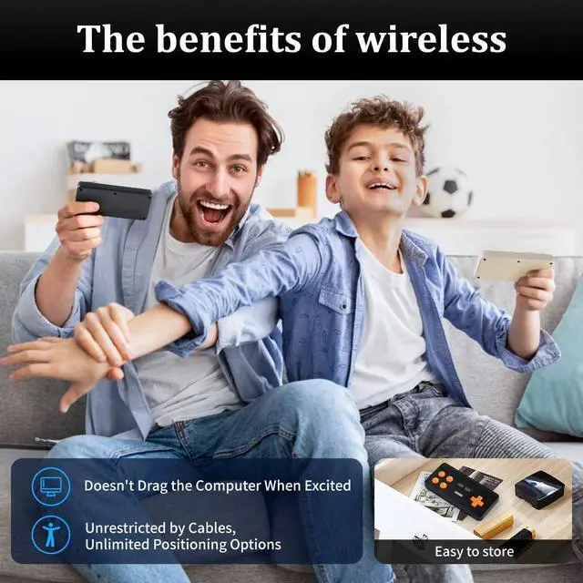 Alt view image 2 of 7 - Wireless Controller Mini Controller for Retro Games - Vintage Gamepad with Hall Effect Sticks, 1000Hz Polling Rate | Plug & Play for PC ISO Android