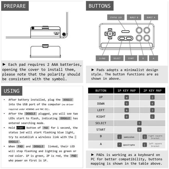 Alt view image 7 of 7 - Wireless Controller Mini Controller for Retro Games - Vintage Gamepad with Hall Effect Sticks, 1000Hz Polling Rate | Plug & Play for PC ISO Android