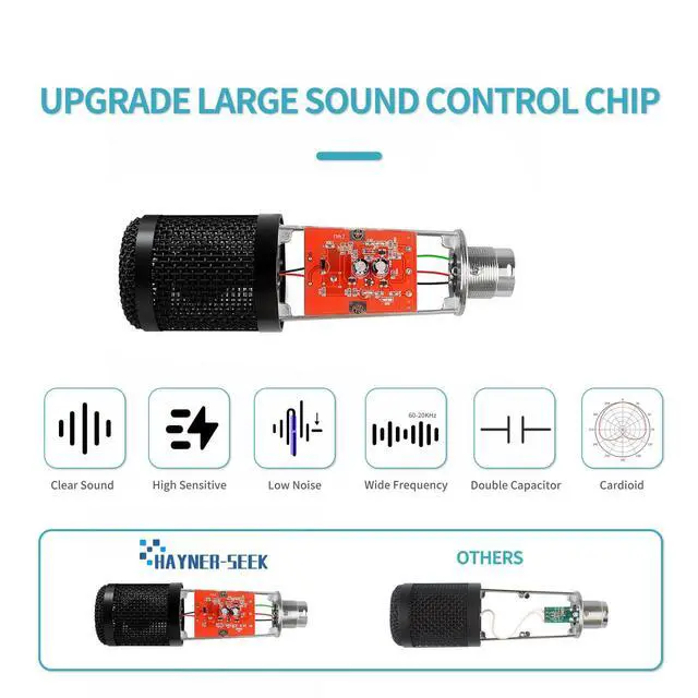 Alt view image 3 of 7 - Podcast Studio Microphone Condenser Mic Podcast Equipment Bundle with 3.5mm Audio XLR Cable
