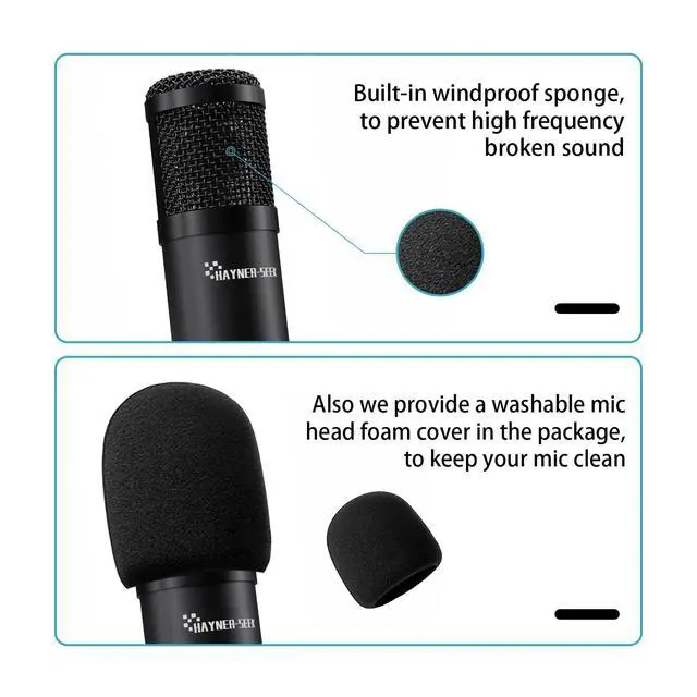 Alt view image 4 of 7 - Podcast Studio Microphone Condenser Mic Podcast Equipment Bundle with 3.5mm Audio XLR Cable