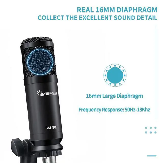 Alt view image 2 of 7 - Podcast Studio Microphone Condenser Mic Podcast Equipment Bundle with 3.5mm Audio XLR Cable