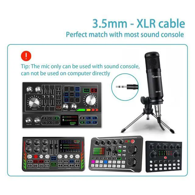 Alt view image 5 of 7 - Podcast Studio Microphone Condenser Mic Podcast Equipment Bundle with 3.5mm Audio XLR Cable