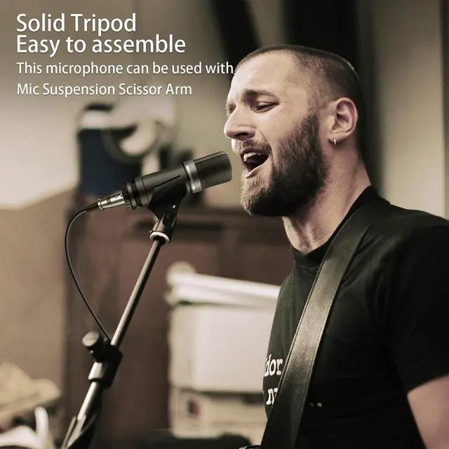 Alt view image 7 of 7 - Podcast Studio Microphone Condenser Mic Podcast Equipment Bundle with 3.5mm Audio XLR Cable