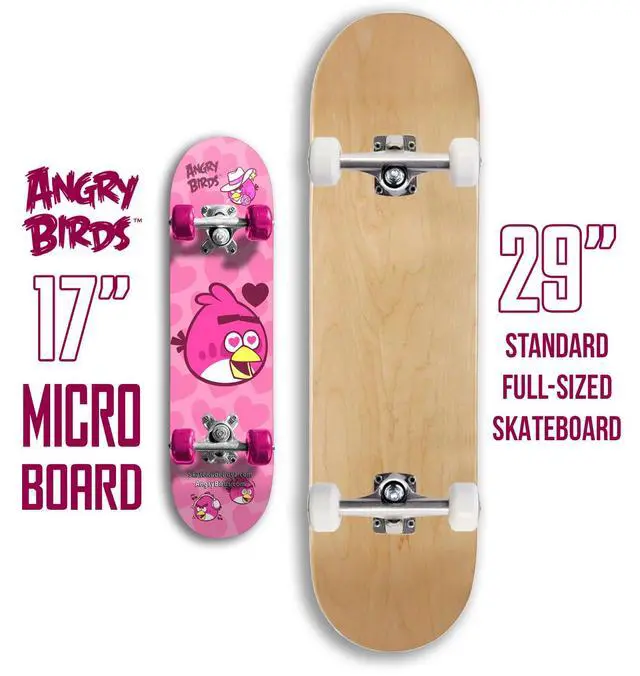Alt view image 2 of 5 - Kids Beginner Micro Skateboard Angry Birds - Learn Skateboarding in Style - Mini Wooden Cruiser Board Cool Graphics for Boys & Girls 3-5 Years - 17 Deck, 54mm Wheels, Lightweight - Safe & Durable
