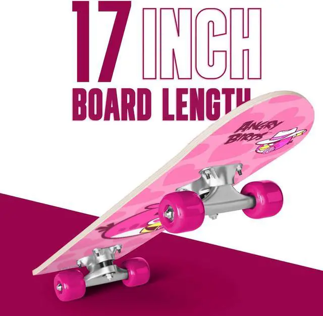 Alt view image 3 of 5 - Kids Beginner Micro Skateboard Angry Birds - Learn Skateboarding in Style - Mini Wooden Cruiser Board Cool Graphics for Boys & Girls 3-5 Years - 17 Deck, 54mm Wheels, Lightweight - Safe & Durable