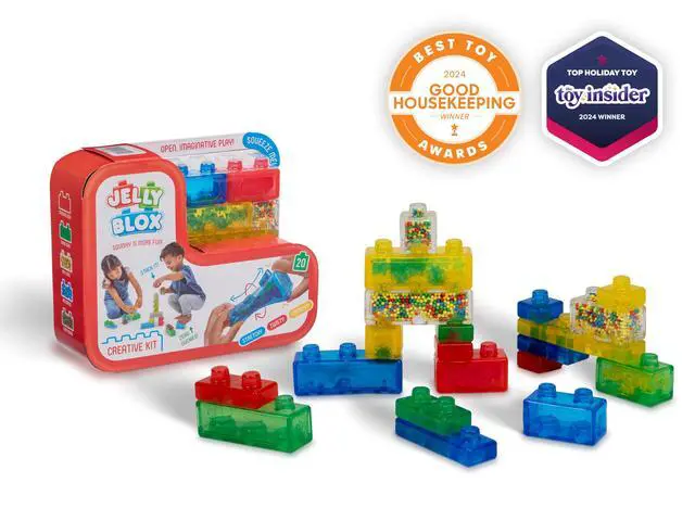 Alt view image 2 of 7 - Jelly Blox Creative Kit | Includes 20 Blocks | Toddler & Preschool Building Blocks Kids Can Squeeze, Stretch, Squish | MESH ACCREDITED | Safety Tested & Ouch-Free | Sensory Play Toy Ages 2+