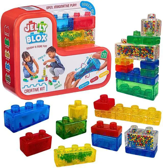 Main image of Jelly Blox Creative Kit | Includes 20 Blocks | Toddler & Preschool Building Blocks Kids Can Squeeze, Stretch, Squish | MESH ACCREDITED | Safety Tested & Ouch-Free | Sensory Play Toy Ages 2+