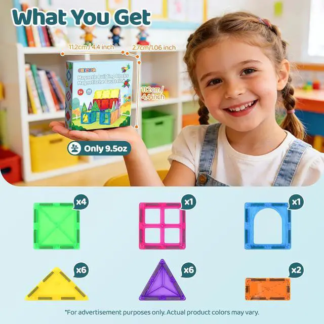 Alt view image 5 of 7 - Magnetic Tiles Toddler Magnet Toys, Mini Magnetic Building Blocks for Kids Ages 3+ Travel Set, Educational Toy for Boys Girls Sensory Play Preschool Learning Classroom Must Haves