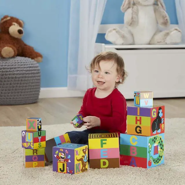Alt view image 2 of 7 - Deluxe 10-Piece Alphabet Nesting and Stacking Blocks - FSC Certified
