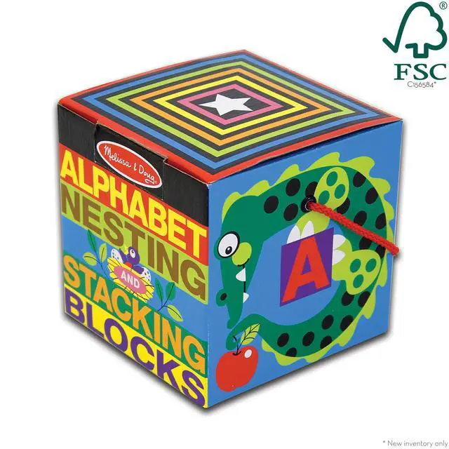 Alt view image 5 of 7 - Deluxe 10-Piece Alphabet Nesting and Stacking Blocks - FSC Certified