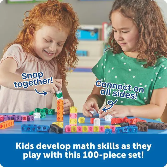 Alt view image 2 of 7 - MathLink Cubes - Set of 100 Cubes, Ages 5+ Kindergarten, STEM Activities, Math Manipulatives, Homeschool Supplies, Teacher Supplies
