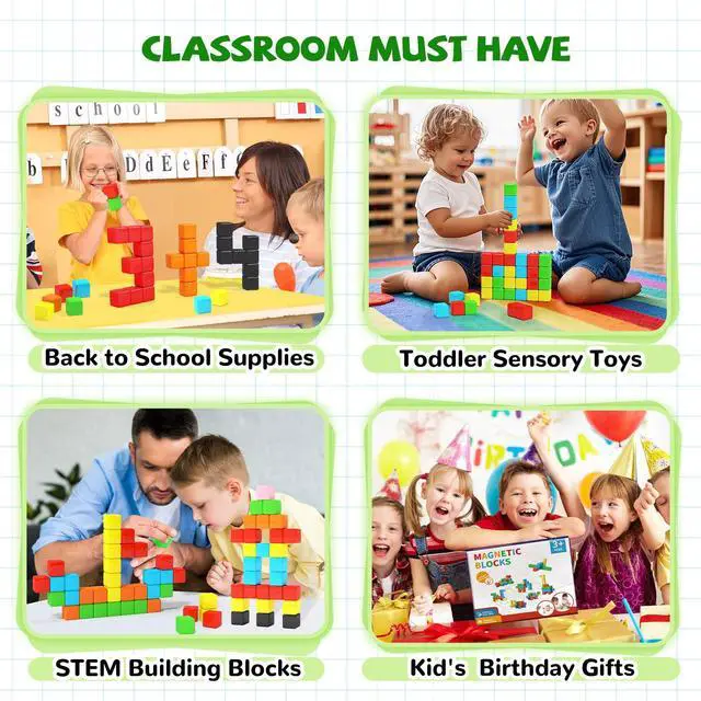 Alt view image 6 of 7 - 40pcs Magnetic Blocks -Ideal Gifts for 3 4 5 6 Year Old,STEM Learning Toys for 3-5 Year Old Boys & Girls, Safe & Strong Building Blocks with ASMR Sounds,Classroom Must Haves