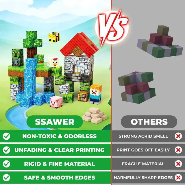 Alt view image 5 of 7 - Magnetic Blocks Toys for Kids, 100PCS Magnetic Building Blocks, Magnetic Cubes, Sensory Stacking Toys for STEM Constructions Magnet Blocks for Boys Girls Age 4 5 6 7 8-12 Birthday Gifts