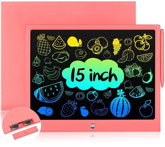 Main image of Toys for 3 4 5 6 7 8 Years Old Girls Boys, LCD Writing Tablet 15 Inch Doodle Board, Electronic Drawing Pads Drawing Tablet, Educational Birthday Gift for 3-6 Years Old Kids Toddler (Pink)