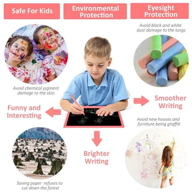 Alt view image 3 of 7 - Toys for 3 4 5 6 7 8 Years Old Girls Boys, LCD Writing Tablet 15 Inch Doodle Board, Electronic Drawing Pads Drawing Tablet, Educational Birthday Gift for 3-6 Years Old Kids Toddler (Pink)