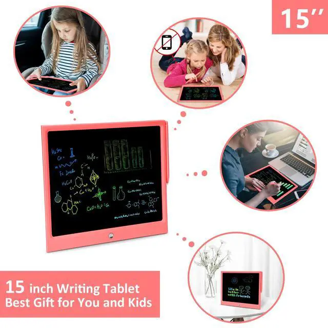 Alt view image 4 of 7 - Toys for 3 4 5 6 7 8 Years Old Girls Boys, LCD Writing Tablet 15 Inch Doodle Board, Electronic Drawing Pads Drawing Tablet, Educational Birthday Gift for 3-6 Years Old Kids Toddler (Pink)