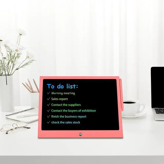 Alt view image 6 of 7 - Toys for 3 4 5 6 7 8 Years Old Girls Boys, LCD Writing Tablet 15 Inch Doodle Board, Electronic Drawing Pads Drawing Tablet, Educational Birthday Gift for 3-6 Years Old Kids Toddler (Pink)