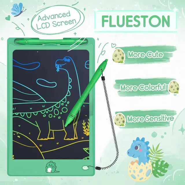 Alt view image 2 of 7 - Toys LCD Writing Tablet Toddler,Toys for Boys Girls 3 4 5 6 7 8year,8.8 Inch 1pcs in 1 Pack Drawing Pad Toy Easter Basket Stuffers for Kids,Drawing Tablet Doodle Board Cute Dinosaur