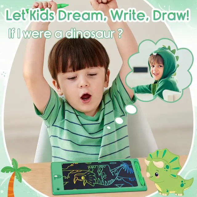 Alt view image 4 of 7 - Toys LCD Writing Tablet Toddler,Toys for Boys Girls 3 4 5 6 7 8year,8.8 Inch 1pcs in 1 Pack Drawing Pad Toy Easter Basket Stuffers for Kids,Drawing Tablet Doodle Board Cute Dinosaur