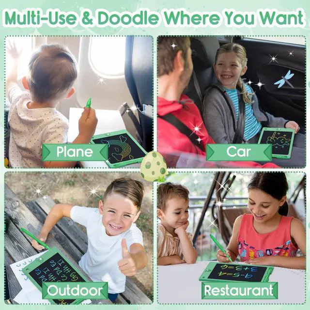 Alt view image 5 of 7 - Toys LCD Writing Tablet Toddler,Toys for Boys Girls 3 4 5 6 7 8year,8.8 Inch 1pcs in 1 Pack Drawing Pad Toy Easter Basket Stuffers for Kids,Drawing Tablet Doodle Board Cute Dinosaur