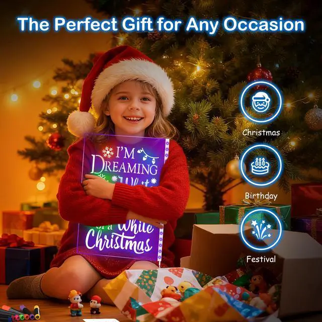 Alt view image 3 of 7 - LED Drawing Board for Kids, 17" Light Up Doodle Board, Reusable Glow in The Dark Drawing Tablet with 7 Colors, Erasable & No Mess Art Toy for Ages 3-12, Best Birthday Gift for Girls Boys (2026 New)