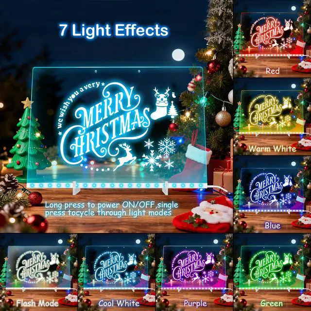 Alt view image 2 of 7 - LED Drawing Board for Kids, 17" Light Up Doodle Board, Reusable Glow in The Dark Drawing Tablet with 7 Colors, Erasable & No Mess Art Toy for Ages 3-12, Best Birthday Gift for Girls Boys (2026 New)