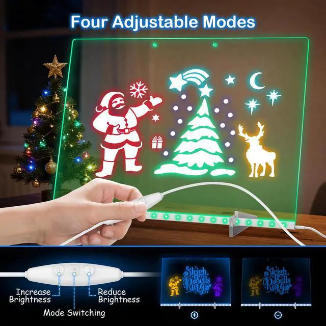 Alt view image 6 of 7 - LED Drawing Board for Kids, 17" Light Up Doodle Board, Reusable Glow in The Dark Drawing Tablet with 7 Colors, Erasable & No Mess Art Toy for Ages 3-12, Best Birthday Gift for Girls Boys (2026 New)