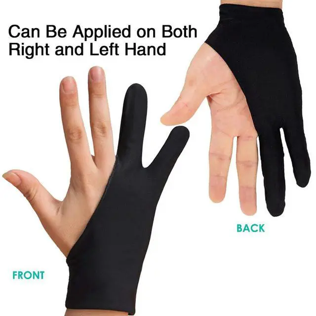 Alt view image 2 of 7 - 5 Pack Artist Glove for Drawing Tablet, Two-Finger Digital Drawing Gloves