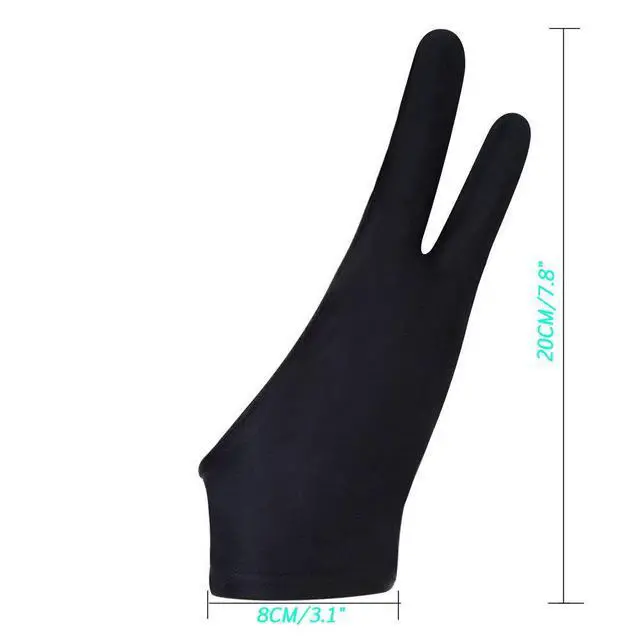 Alt view image 6 of 7 - 5 Pack Artist Glove for Drawing Tablet, Two-Finger Digital Drawing Gloves