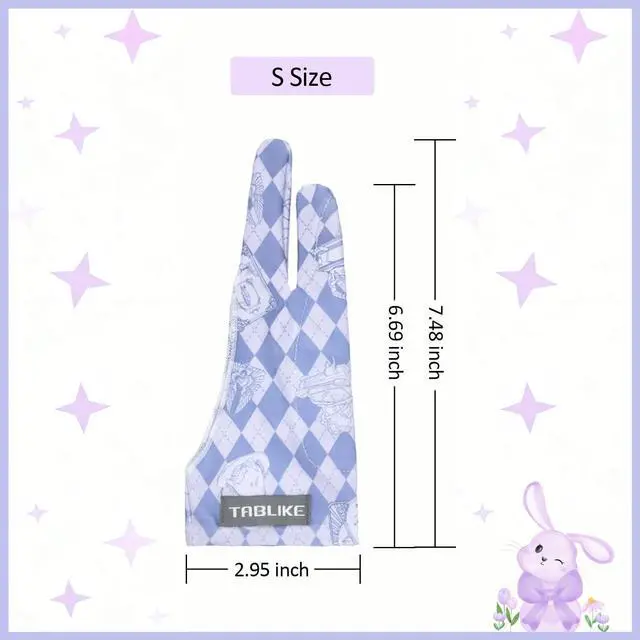 Alt view image 6 of 7 - Artist Drawing Glove, Breathable Two Finger Digital Art Glove 3-Layer Palm Rejection Right/Left Hand Digital Graphic Tablet, Purple, S Size