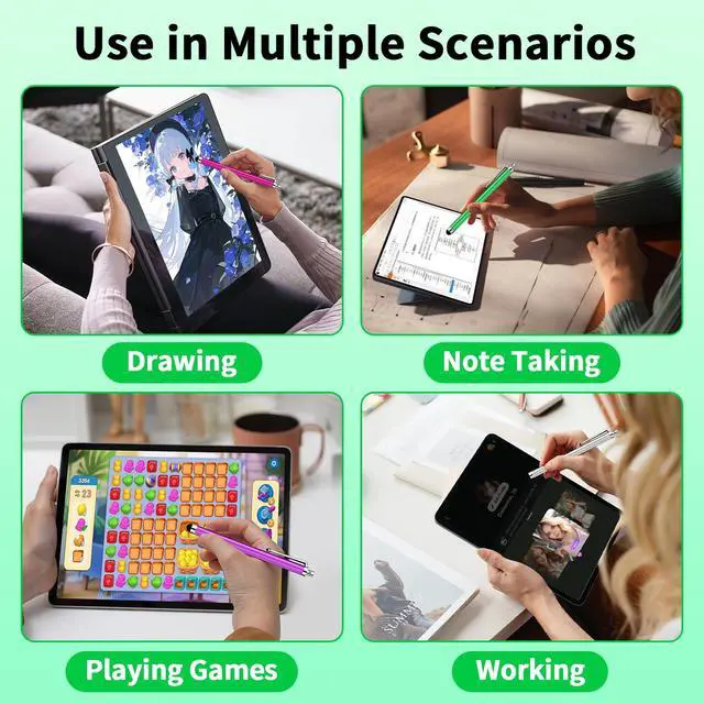 Alt view image 7 of 7 - 20 Pack Stylus Pen,Stylus Pen for Touchscreen High Precision and Sensitivity for Everyday Writing/Drawing,Universal Stylus Compatible with Touch Screens,10 Colors