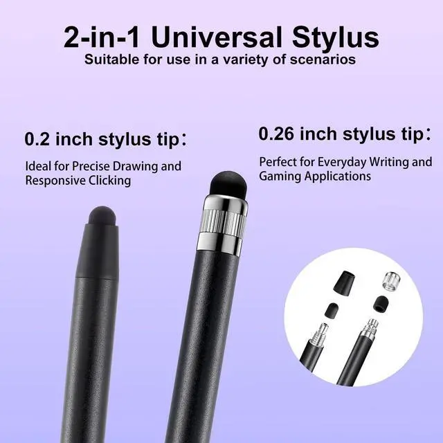 Alt view image 3 of 6 - Stylus Pen for Touchscreen, 3pcs High Sensitivity and Precision Stylus Pen for iPad iPhone Android and All Touch Screens (Black/Silver/Blue)