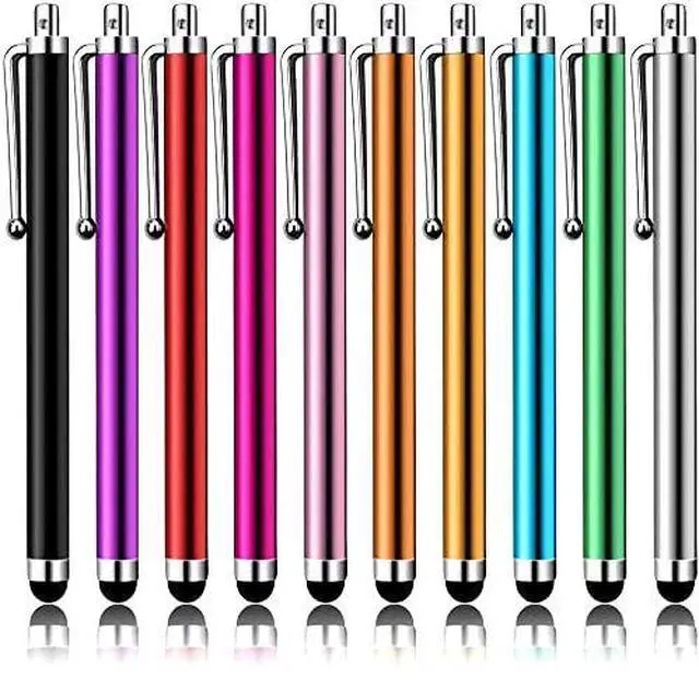 Main image of Stylus Pens for Touch Screens, Pen 10 Pack of Pink Purple Black Green Silver Universal Screen Capacitive Compatible with Kindle ipad iPhone Samsung