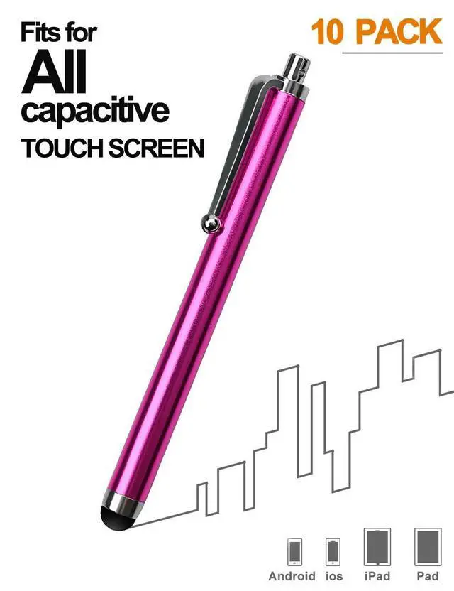 Alt view image 3 of 7 - Stylus Pens for Touch Screens, Pen 10 Pack of Pink Purple Black Green Silver Universal Screen Capacitive Compatible with Kindle ipad iPhone Samsung