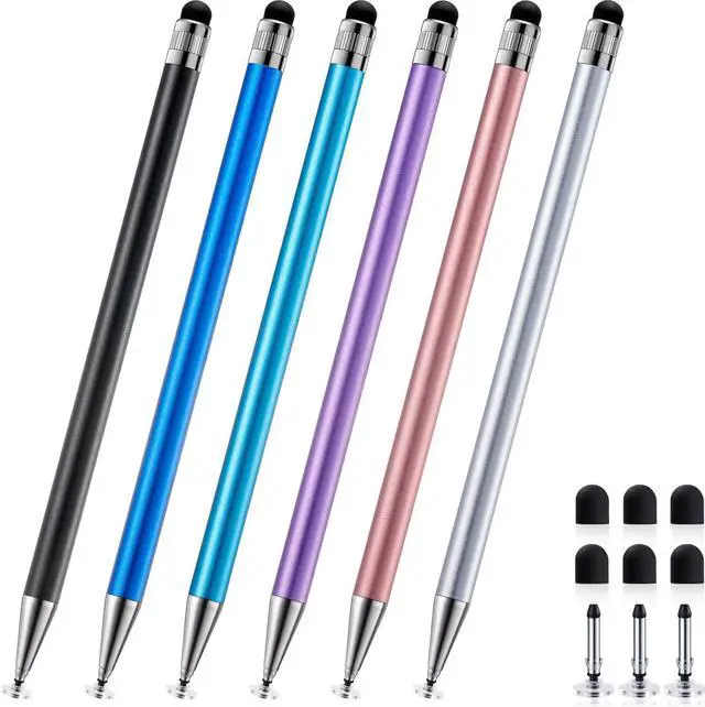 Main image of 2-in-1 Stylus Pen for Touchscreen, 6pcs High Sensitivity and Precision Stylus Pens for iPad iPhone Android Suitable for All Touch Screens