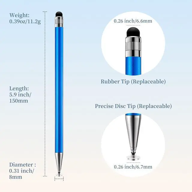 Alt view image 2 of 7 - 2-in-1 Stylus Pen for Touchscreen, 6pcs High Sensitivity and Precision Stylus Pens for iPad iPhone Android Suitable for All Touch Screens