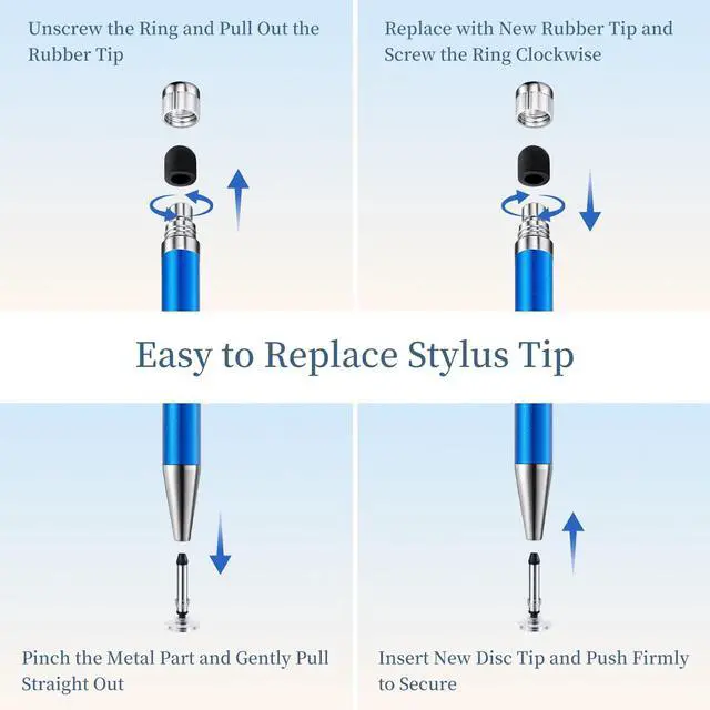 Alt view image 5 of 7 - 2-in-1 Stylus Pen for Touchscreen, 6pcs High Sensitivity and Precision Stylus Pens for iPad iPhone Android Suitable for All Touch Screens