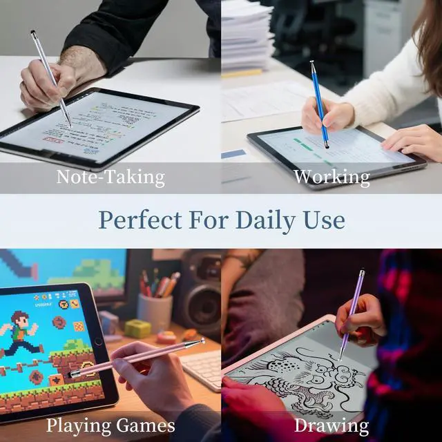 Alt view image 6 of 7 - 2-in-1 Stylus Pen for Touchscreen, 6pcs High Sensitivity and Precision Stylus Pens for iPad iPhone Android Suitable for All Touch Screens