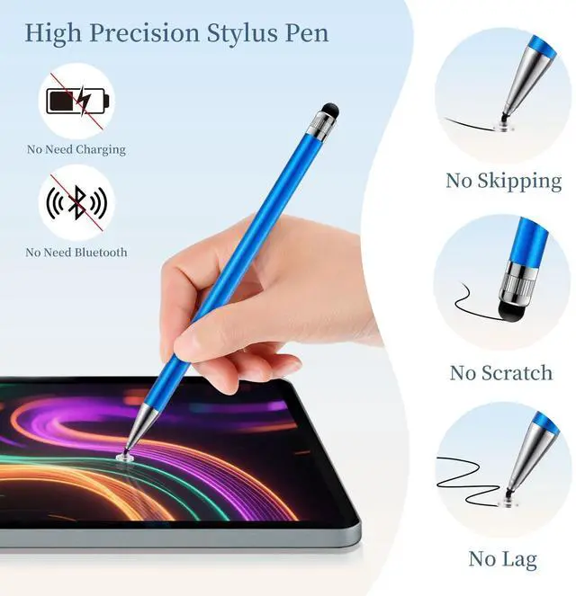 Alt view image 4 of 7 - 2-in-1 Stylus Pen for Touchscreen, 6pcs High Sensitivity and Precision Stylus Pens for iPad iPhone Android Suitable for All Touch Screens