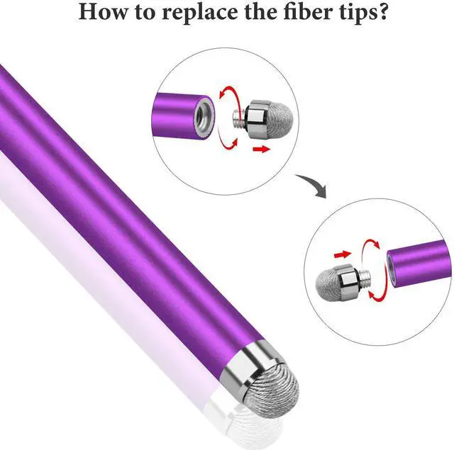 Alt view image 3 of 6 - Stylus Pens for Touch Screens (6 Pcs), Sensitivity Capacitive Stylus Fiber Tips Touch Screen Pen with 6 Extra Replaceable Tips for for iPad iPhone Tablets All Universal Touch Devices