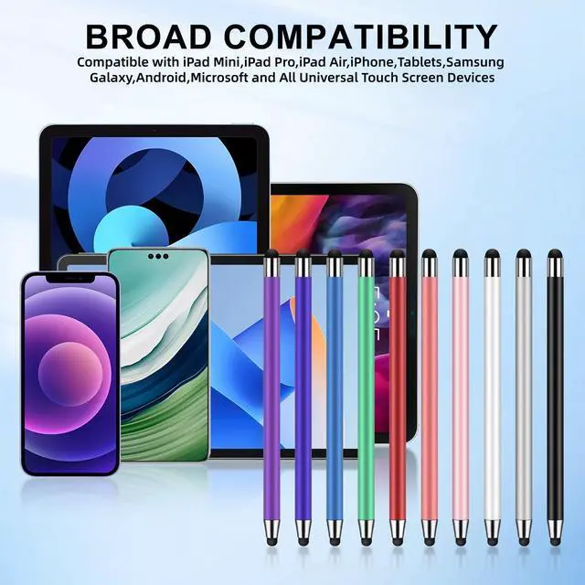 Alt view image 5 of 7 - 10Pack Stylus Pen,Stylus Pens for Touchscreen, 2-in-1High Precision and Sensitivity Stylus Pen for iPad,iPhone,Smartphones,Android and Tablets,All Universal Touch Screen Devices(10Stylus Pen+20 Tips)