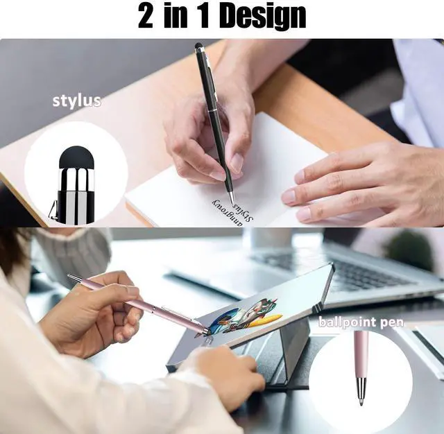 Alt view image 2 of 6 - Stylus Pens for Touch Screens Stylus Pen Universal Stylus Ballpoint Pen 2 in 1 Stylists Pens for iPad iPhone Tablet Laptops Kindle Samsung Galaxy All Capacitive Touch Screens