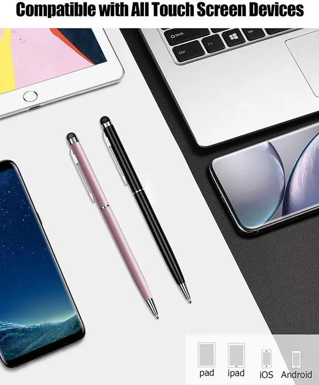 Alt view image 4 of 6 - Stylus Pens for Touch Screens Stylus Pen Universal Stylus Ballpoint Pen 2 in 1 Stylists Pens for iPad iPhone Tablet Laptops Kindle Samsung Galaxy All Capacitive Touch Screens
