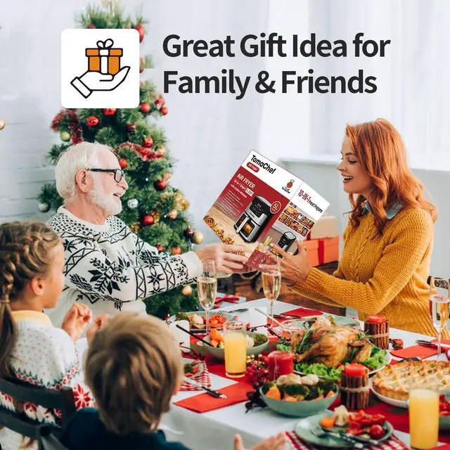 Alt view image 7 of 7 - Air Fryer 10-in-1, 5.3QT Compact Oil Free Cooker with Visible Window, Healthy Cooking, Digital Control for Family, Fries, Fish, Back, Cake, DIYBlack